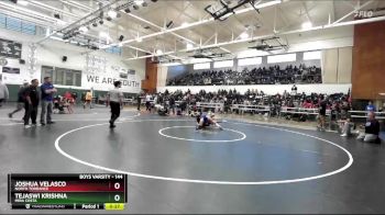 144 lbs Cons. Round 1 - Joshua Velasco, North Torrance vs Tejaswi Krishna, Mira Costa