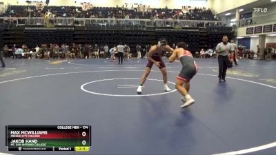 174 lbs Quarterfinal - Jakob Hand, Mt. San Antonio College vs Max Mcwilliams, Fresno City College