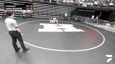 5A 115 lbs 5th Place Match - Hannah MacArthur, Clearfield vs Claire Beck, West