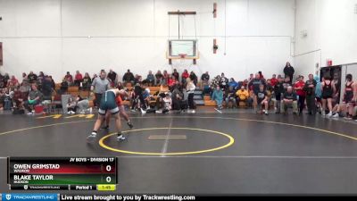 DIVISION 17 lbs Round 3 - Owen Grimstad, Waukon vs Blake Taylor, Hudson