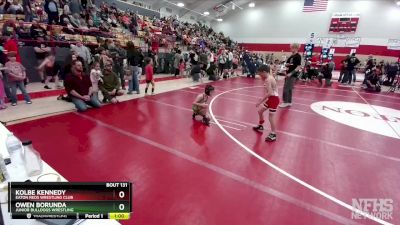 55-58 lbs Round 3 - Kolbe Kennedy, Eaton Reds Wrestling Club vs Owen Borunda, Junior Bulldogs Wrestling