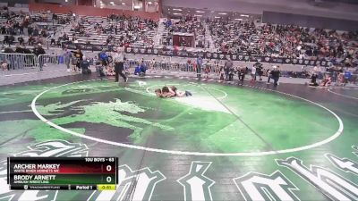 63 lbs Cons. Round 4 - Archer Markey, White River Hornets WC vs Brody Arnett, Ambush Wrestling