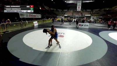 150 lbs Cons. Semis - Isaiah Ebersbach vs Uriel Hernandez, Madera South High School Wrestling