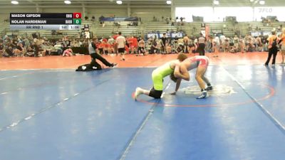 126 lbs Rr Rnd 1 - Mason Gipson, Knights RTC/Wrestling Club - HSB vs Nolan Hardeman, Rabbit Wrestling Club - HSB