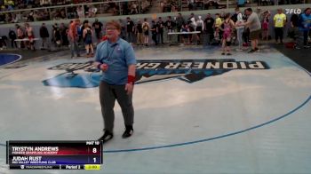 97 lbs Cons. Round 2 - Trystyn Andrews, Pioneer Grappling Academy vs Judah Rust, Mid Valley Wrestling Club