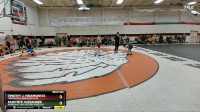 92 lbs Cons. Semi - Timothy J. Miramontes, Thermopolis Wrestling Club vs Kaidynce Alexander, Moorcroft Mat Masters Wrestlin