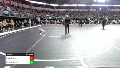 45.7 lbs Quarterfinal - Paris Wellman, Poteau Youth Wrestling Academy vs Maycee Wood, Harrisonville Youth Wrestling