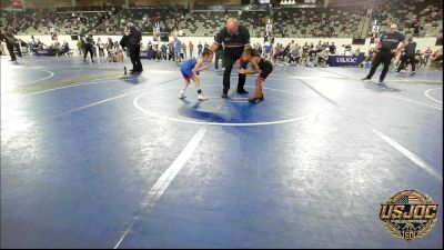 45 lbs Consi Of 8 #2 - Jameyah-Rose Lewis, Midwest City Bombers Youth Wrestling Club vs Braxley B Harjo, Chieftain Wrestling Club