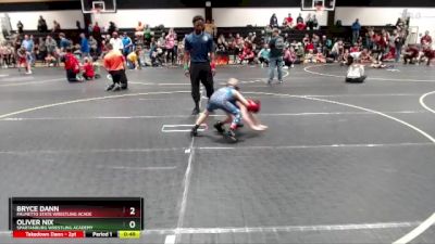 61 lbs Round 1 - Bryce Dann, Palmetto State Wrestling Acade vs Oliver Nix, Spartanburg Wrestling Academy