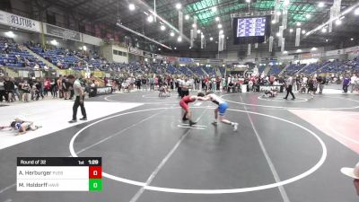 123 lbs Round Of 32 - Alex Herburger, Pueblo East vs Maximus Holdorff, Havre WC