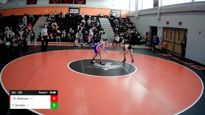 12U - 135 lbs Round 3 - Bentley Ritenour, Mt. Pleasant vs Tristan Snyder, Latrobe