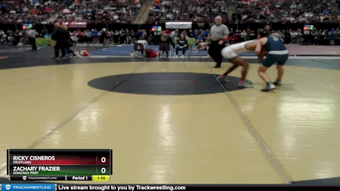 132 lbs Champ. Round 1 - Zachary Frazier, Gonzaga Prep vs Ricky ...