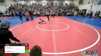 52 lbs Round Of 16 - Hudson Hood, Collinsville Cardinal Youth Wrestling vs Weston Myers, Pawhuska Elks Takedown