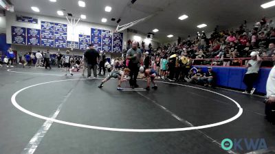 64 lbs Quarterfinal - Ky Kemble, Ponca City Wildcat Wrestling vs Creed Williams, Harrah Little League Wrestling