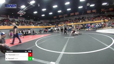 80 lbs Semifinal - Hayden Thomsen, Weatherford Youth Wrestling vs Ryder Harwell, Newcastle Youth Wrestling