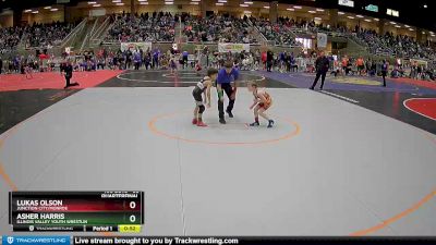 56 lbs Quarterfinal - Asher Harris, Illinois Valley Youth Wrestlin vs Lukas Olson, Junction City/Monroe