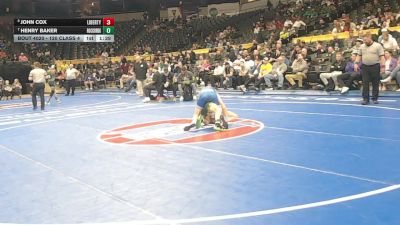 120 Class 4 lbs Champ. Round 1 - Henry Baker, Rock Bridge vs John Cox, Liberty