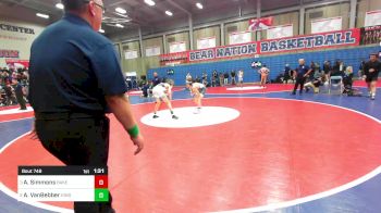128 lbs Semifinal - Aiden Simmons, Bakersfield vs Alek VanBebber, Kingsburg