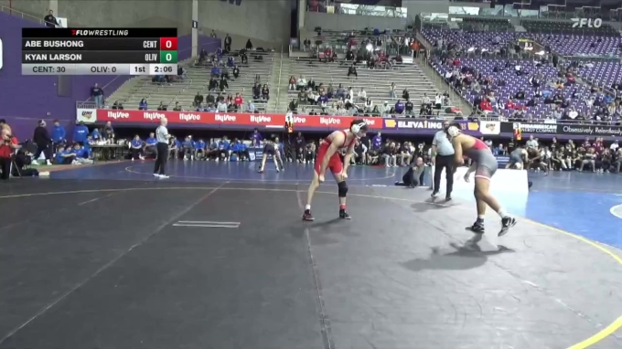 174 lbs Finals (2 Team) - Kyan Larson, Olivet vs Abe Bushong, Central