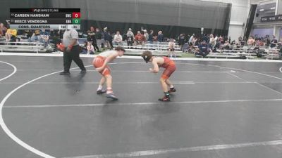 132 lbs Cons. Quarters - Carsen Hanshaw, Beatrice Wrestling Club vs Reece Vendegna, Askren Wrestling Academy