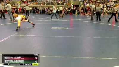 70 lbs Cons. Round 3 - Braxton Howell, Nebraska City Wrestling Club vs Braylon Anderson, Siouxland Wrestling Academy