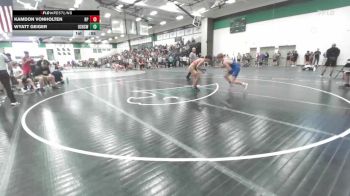 126 lbs Cons. Round 2 - Wyatt Geiger, Olathe South High School Wrest vs Kamdon VonHolten, Ray Pec