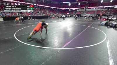 190 lbs Cons. Quarters - Kaden Roth, Neenah vs Brady Sprangers, Kaukauna
