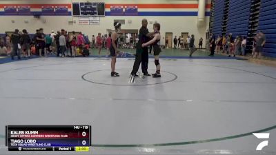 119 lbs Quarterfinal - Kaleb Kumm, Heavy Hitting Hammers Wrestling Club vs Tiago Lobo, Tech Squad Wrestling Club