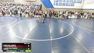 100 lbs Semifinal - Laker Nau Rarick, Westlake vs KarLynn Arrive, Cougars Wrestling Club