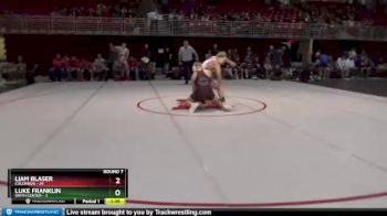 195 lbs Round 7 (8 Team) - Liam Blaser, Columbus vs Luke Franklin, Smith Center