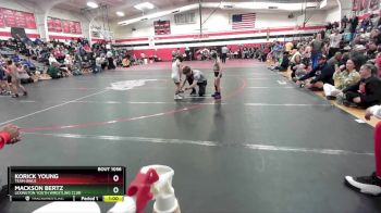 50 lbs Cons. Semi - Korick Young, Team Owls vs Mackson Bertz, Lexington Youth Wrestling Club