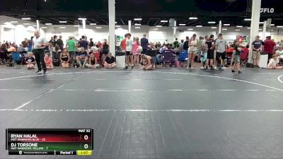 105 lbs Round 1 (4 Team) - Ryan Halal, Mat Warriors Blue vs DJ Torsone, Mat Warriors Yellow