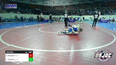 64 lbs 2nd Place - Brantley Wisdom, Caney Valley Wrestling vs Lincoln Sanders, Team Tulsa Wrestling Club