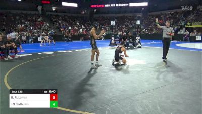 113 lbs Consi Of 16 #2 - Benji Ruiz, Paloma Valley vs Siraj Sidhu, Del Oro