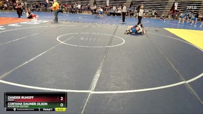 105 lbs Cons. Round 3 - Cortana Dauner Olson, Rochester Century vs Zander Ruhoff, Foley