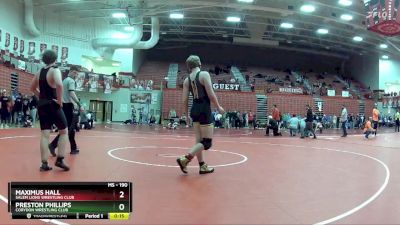 190 lbs Quarterfinal - Maximus Hall, Salem Lions Wrestling Club vs Preston Phillips, Corydon Wrestling Club