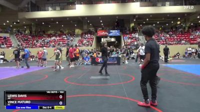 102 lbs Quarterfinal - Lewis Davis, AR vs Vince Maturo, KS