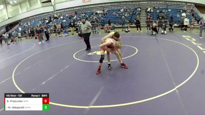 14U Boys - 132 lbs Quarters - Matthew Weigandt, SWAT - Savage Wrestling Athletic Team vs Brody Procunier, Michigan Premier WC