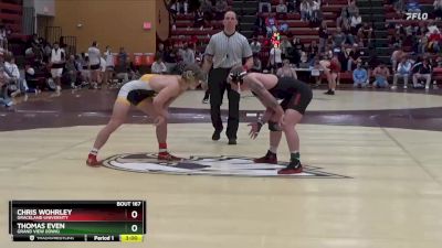 174 lbs Cons. Semi - Chris Wohrley, Graceland University vs Thomas Even, Grand View (Iowa)