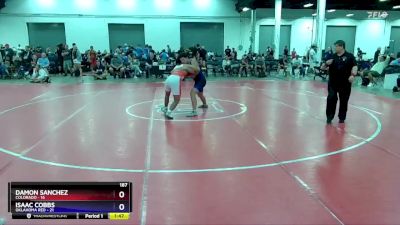 187 lbs Placement Matches (8 Team) - Damon Sanchez, Colorado vs Isaac Cobbs, Oklahoma Red