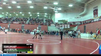 182 lbs Champ. Round 2 - Jacob Bemiller, Concord Wrestling Club vs Ryder Wacasey, Hobart Middle School