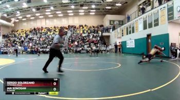 120 lbs Quarterfinal - Sergio Solorzano, CUYAHOGA FALLS vs Ian Sonogan, GLENOAK