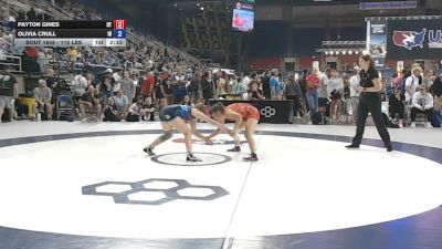 115 lbs Cons. Sub-rd Of 16 - Payton Gines, Utah vs Olivia Crull, Indiana