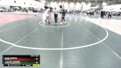 215 lbs Champ. Round 1 - Uche Dimkpa, Melissa JV vs Carson Barnes, St. Pius X (Kansas City) JV