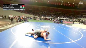 3A Boys 285 lbs Champ. Round 1 - Carl Orchard, Corbett Boys vs Hunter Langham, Harrisburg Boys