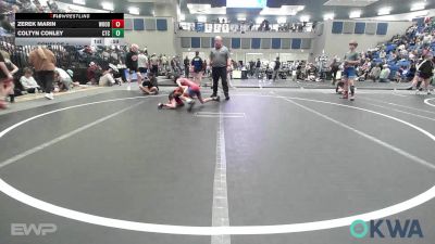 58 lbs Consi Of 4 - Zerek Marin, Woodward Youth Wrestling vs Coltyn Conley, Chandler Takedown Club