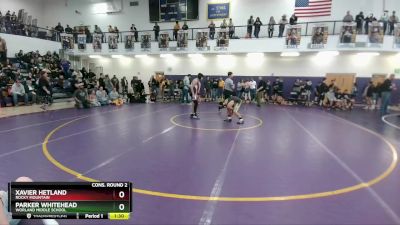 132 lbs Cons. Round 2 - Parker Whitehead, Worland Middle School vs Xavier Hetland, Rocky Mountain