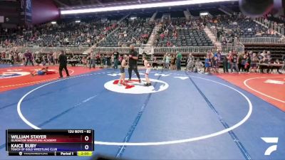82 lbs Quarterfinal - William Stayer, Gladiator Wrestling Academy vs Kaice Ruby, Touch Of Gold Wrestling Club