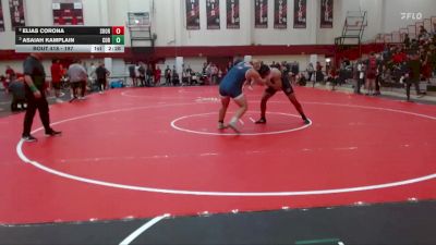 197 lbs Semifinal - Asaiah Kamplain, Corban University vs Elias Corona, Southern Oregon