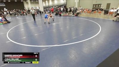 88 lbs Cons. Round 4 - Harper Hamacher, MN Elite Wrestling Club vs Cyrus Millage, Sebolt Wrestling Academy